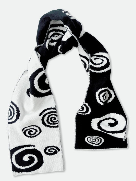 Louise Spiral Cashmere and Wool Scarf in Monochrome