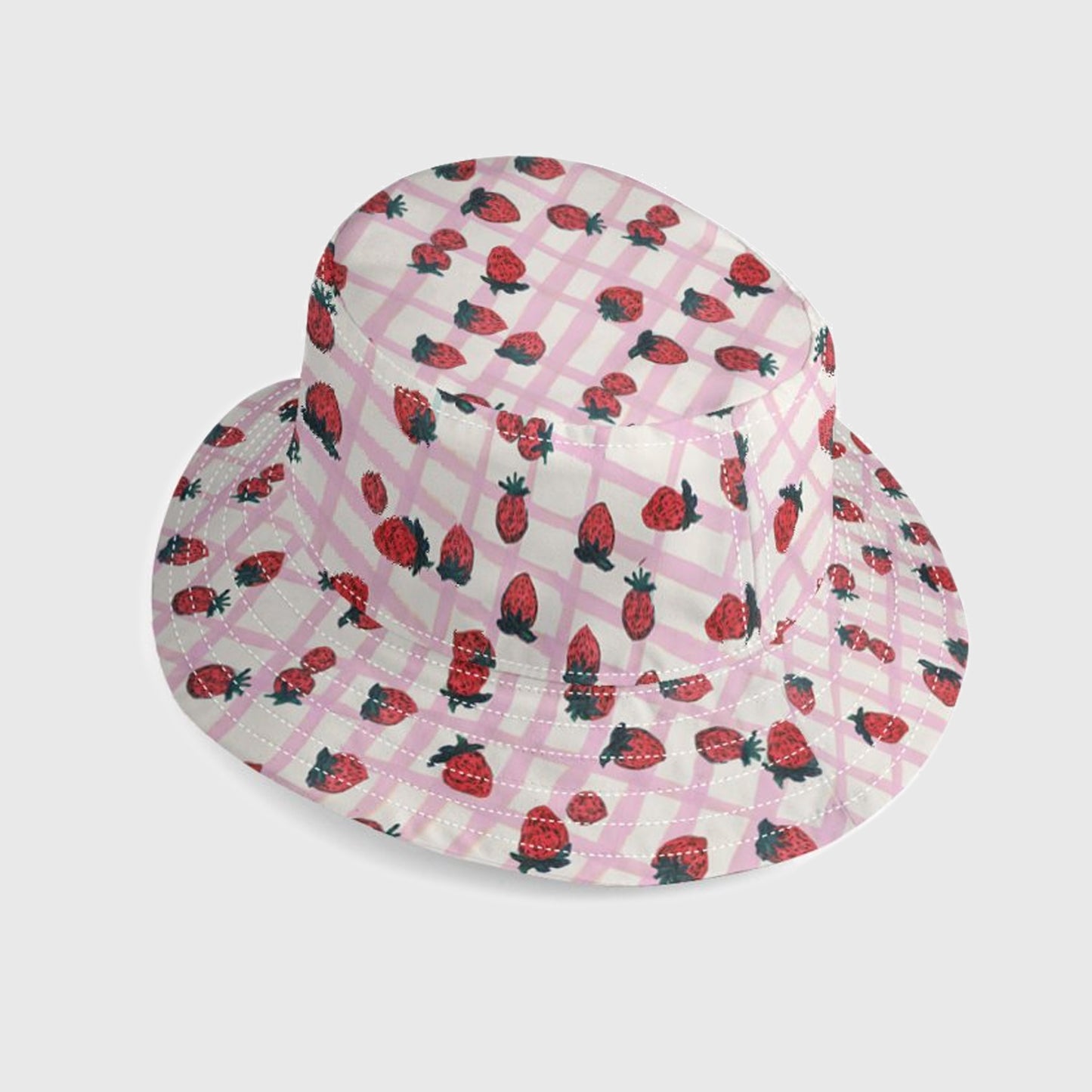 Strawberry Print Unisex Denim Bucket Hat