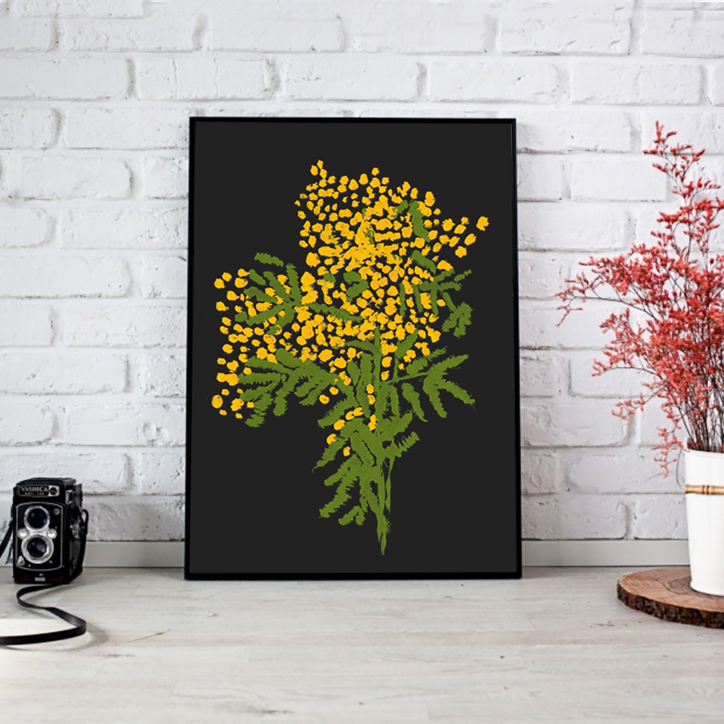 Mimosa Painted Graphic. A3 Artwork