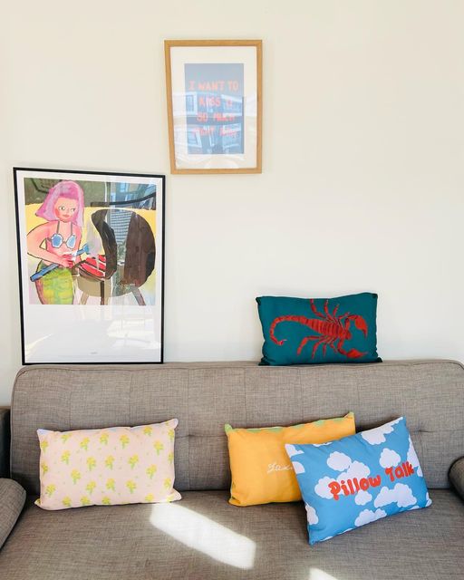 Mimosa Print Reversible Canvas Cushion