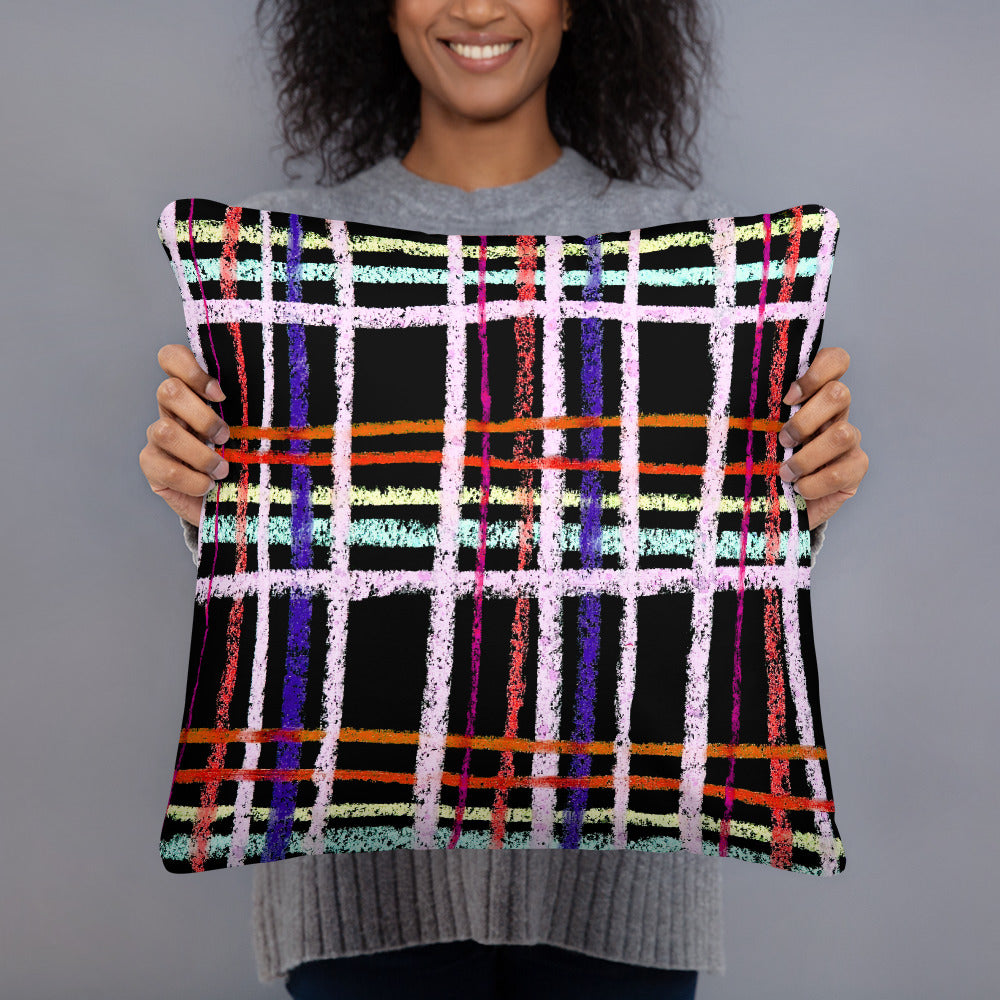 Pastel Grid Reversible Cushion