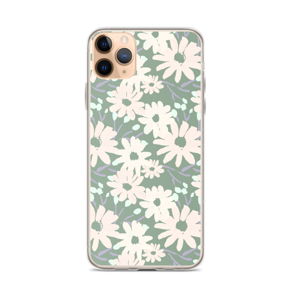 Daisy Pattern  iPhone Case in Sage