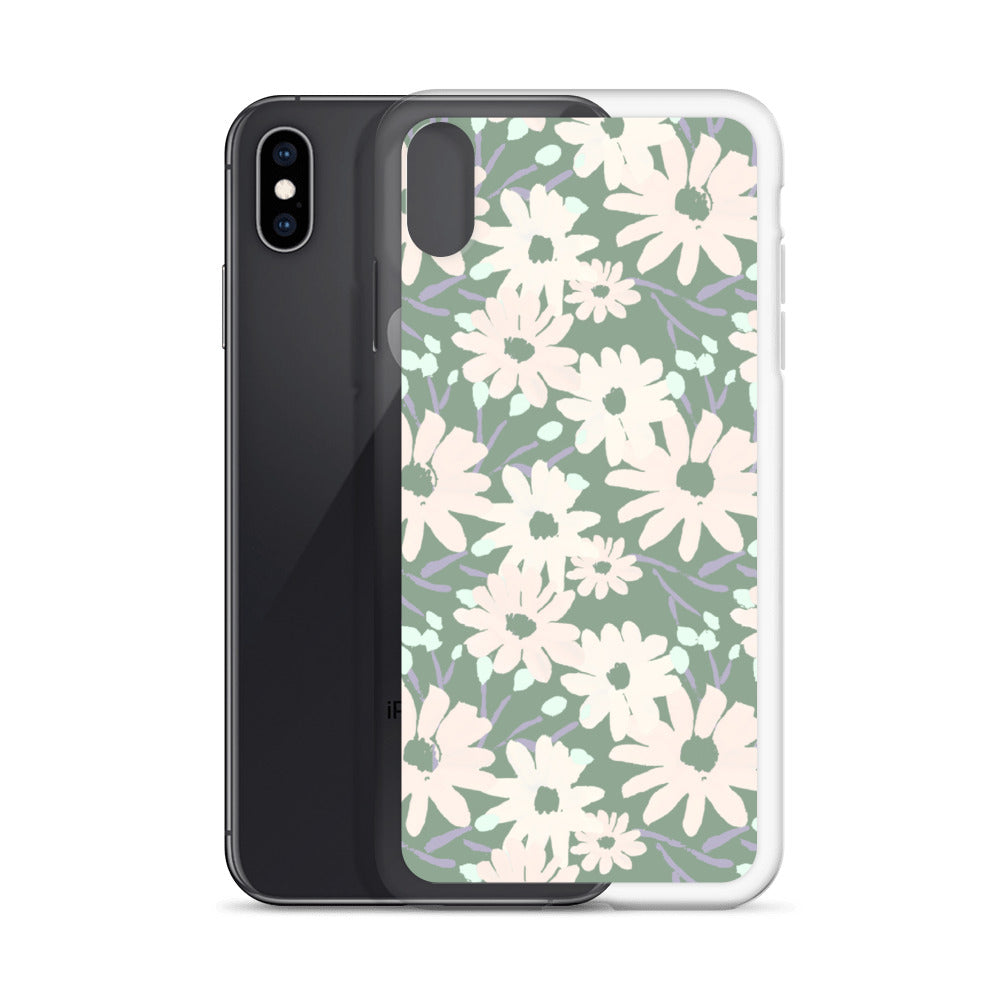 Daisy Pattern  iPhone Case in Sage