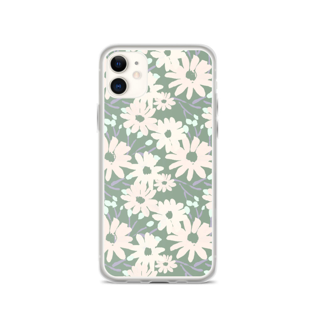 Daisy Pattern  iPhone Case in Sage