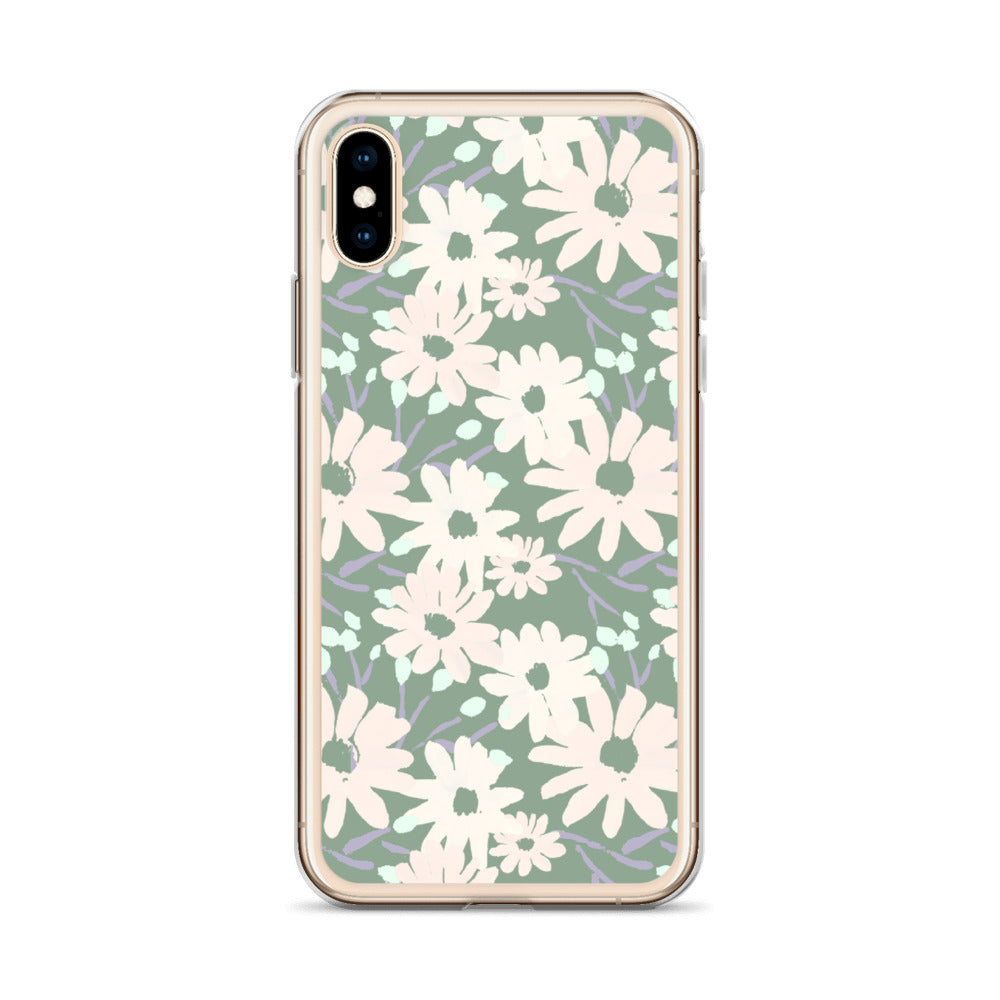 Daisy Pattern  iPhone Case in Sage
