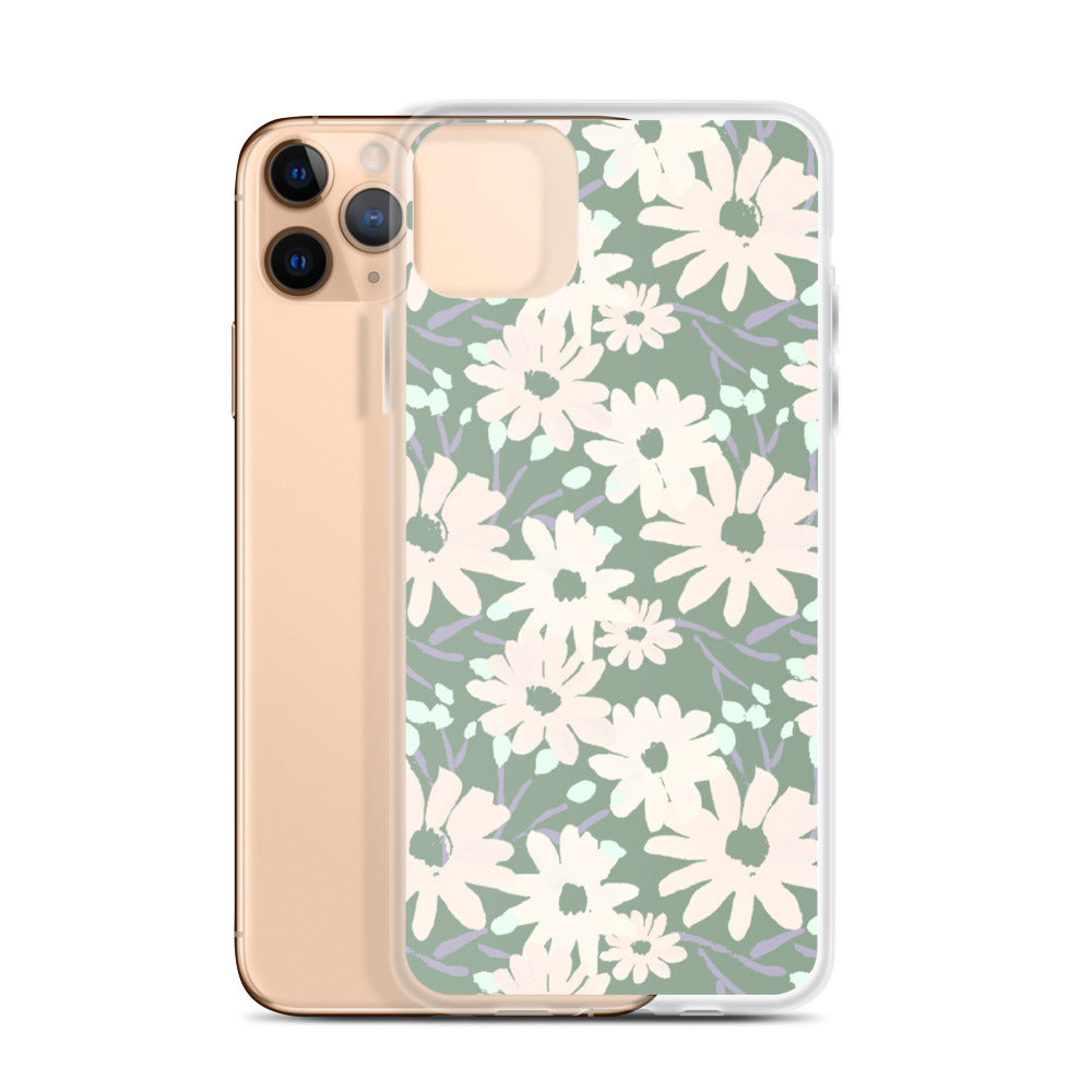 Daisy Pattern  iPhone Case in Sage