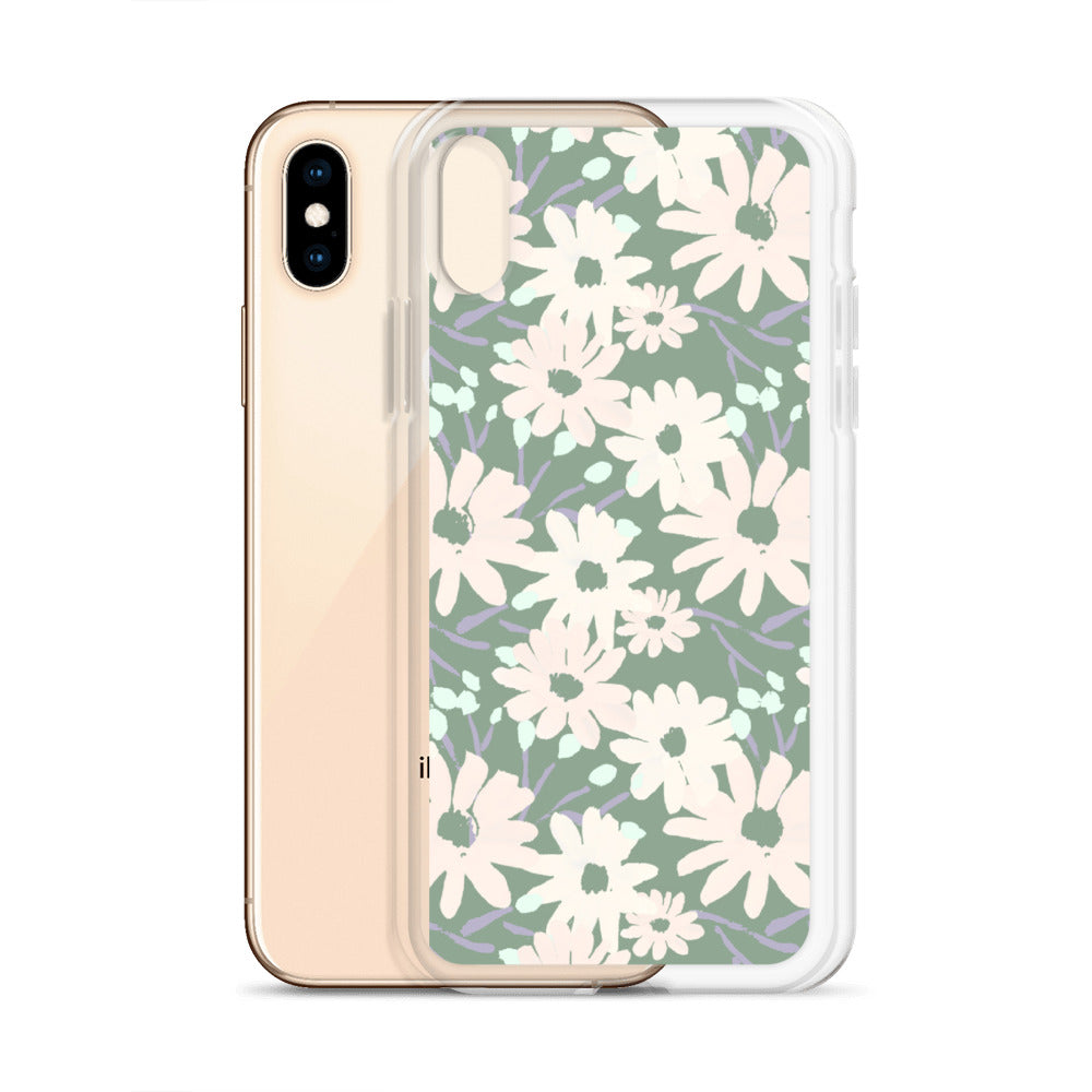Daisy Pattern  iPhone Case in Sage