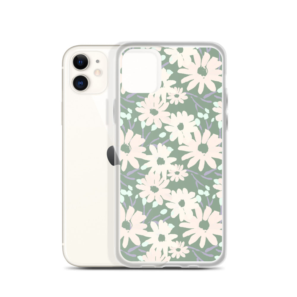 Daisy Pattern  iPhone Case in Sage