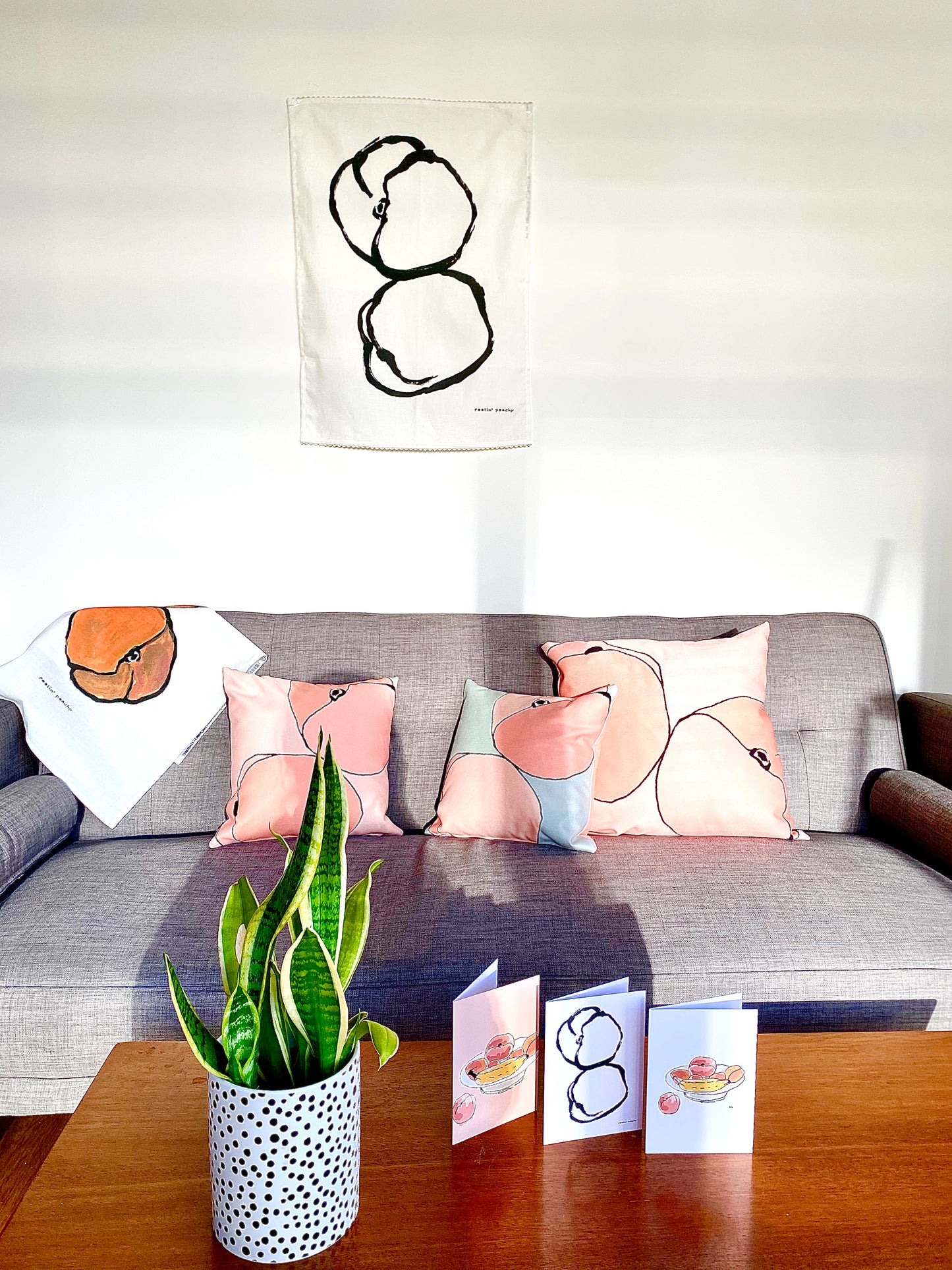 Feelin' Peachy Reversible Linen Look Cushion