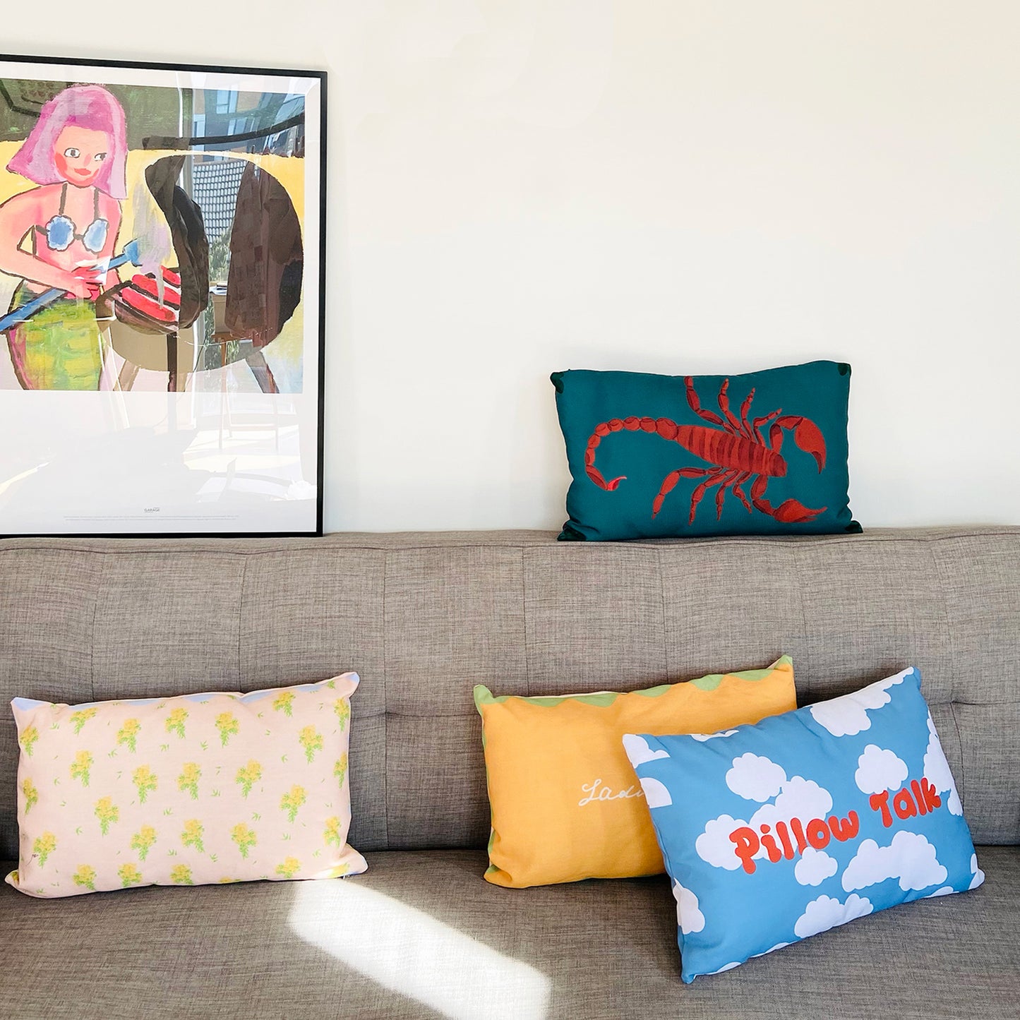 Pillow Talk Cloud Linen Look Canvas Cushion