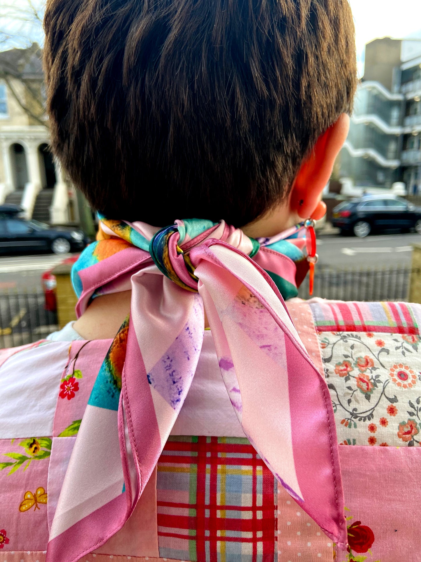 Sonia. Satin Neckerchief in Pastels