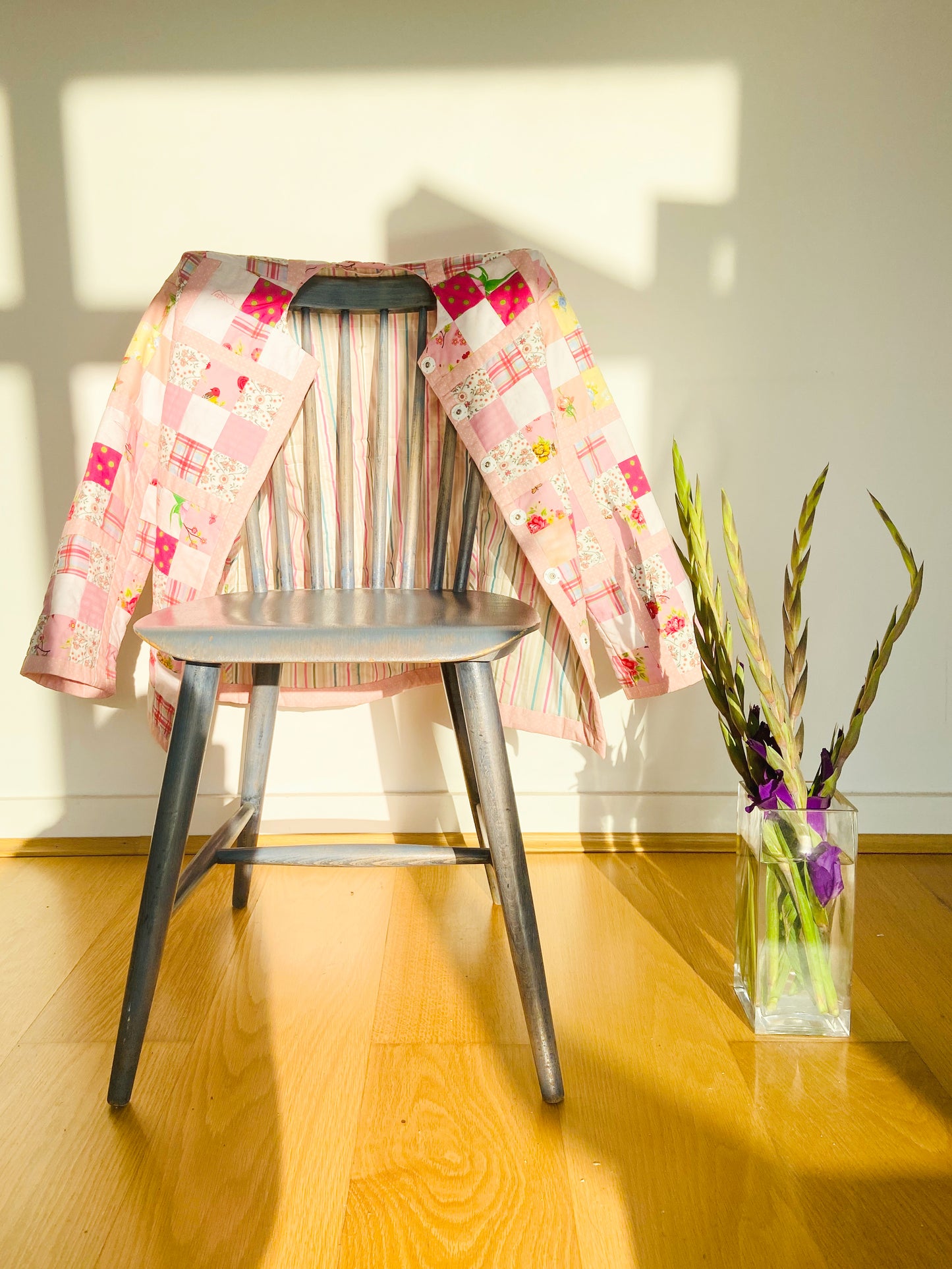 Patchwork Jacket in Pink. Kikina Designs x My Mama's Quilts
