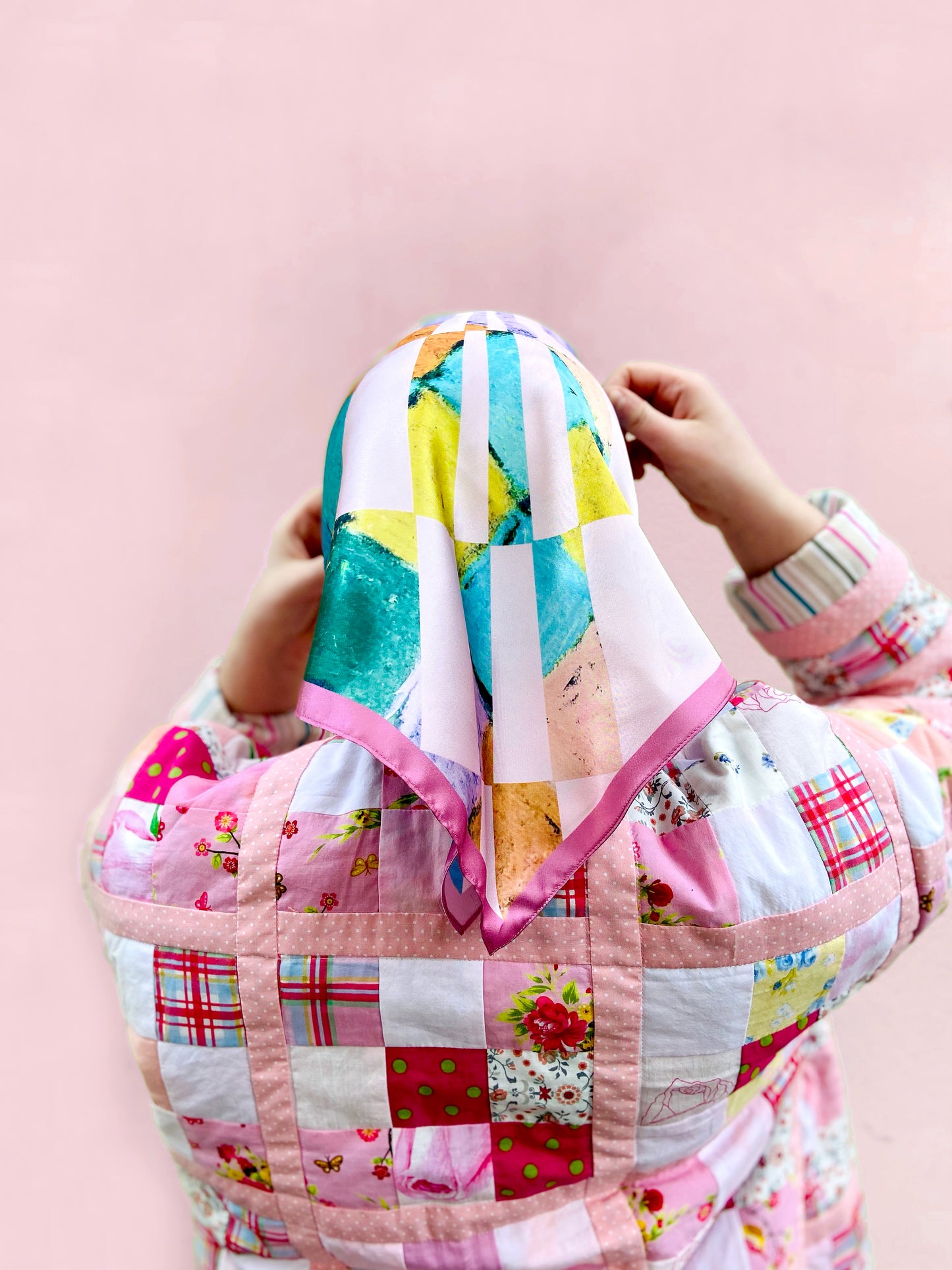 Patchwork Jacket in Pink. Kikina Designs x My Mama's Quilts