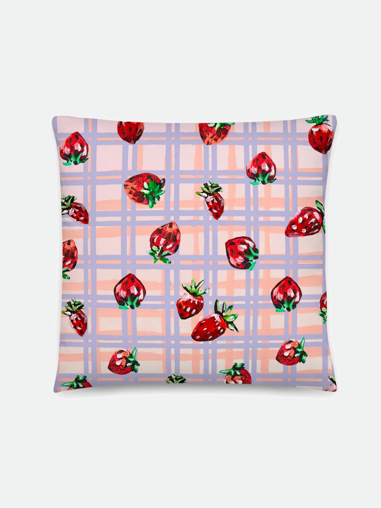 Strawberry Print Reversible Cushion