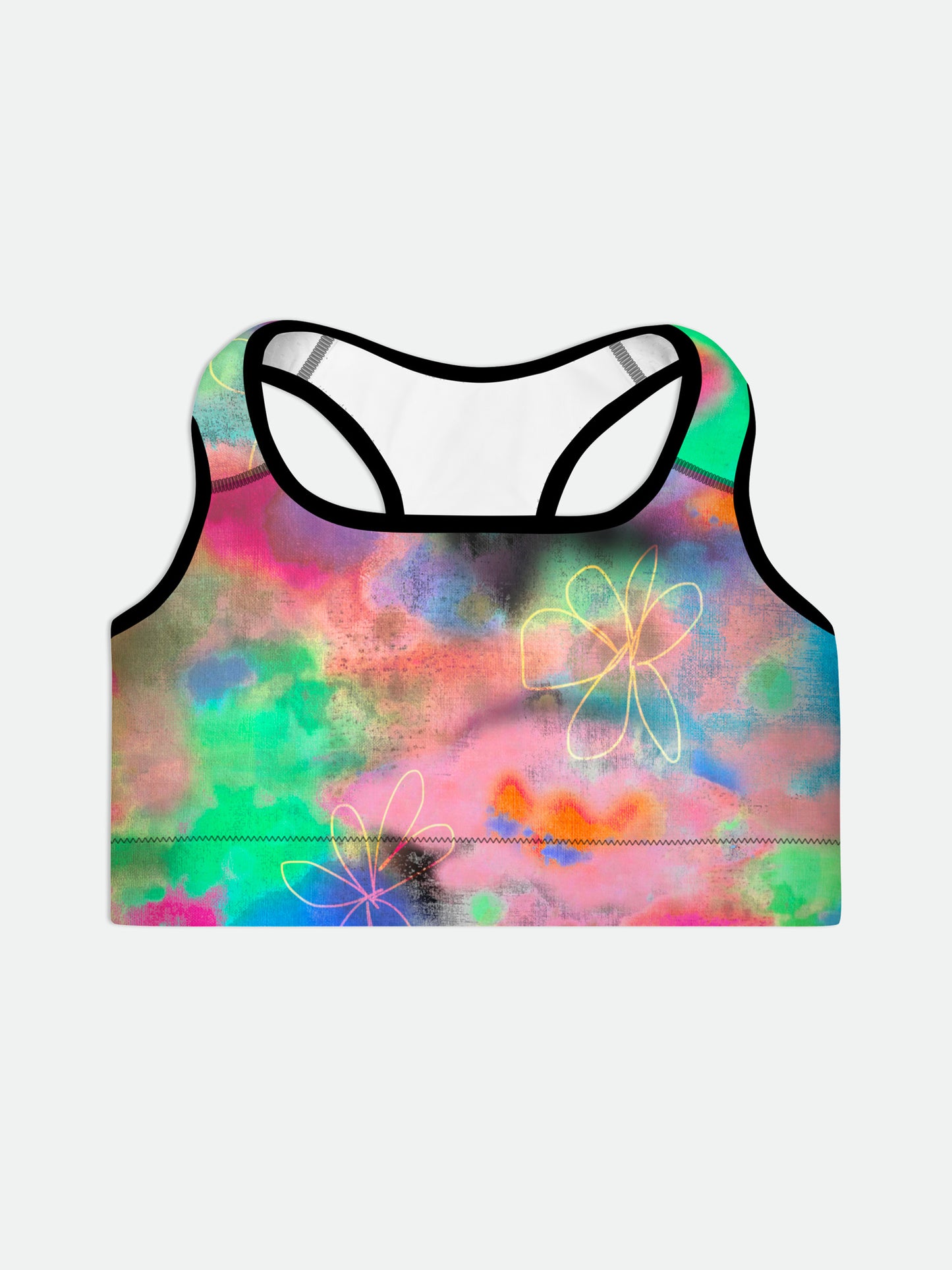 Tie Dye Printed Padded Sports Bra