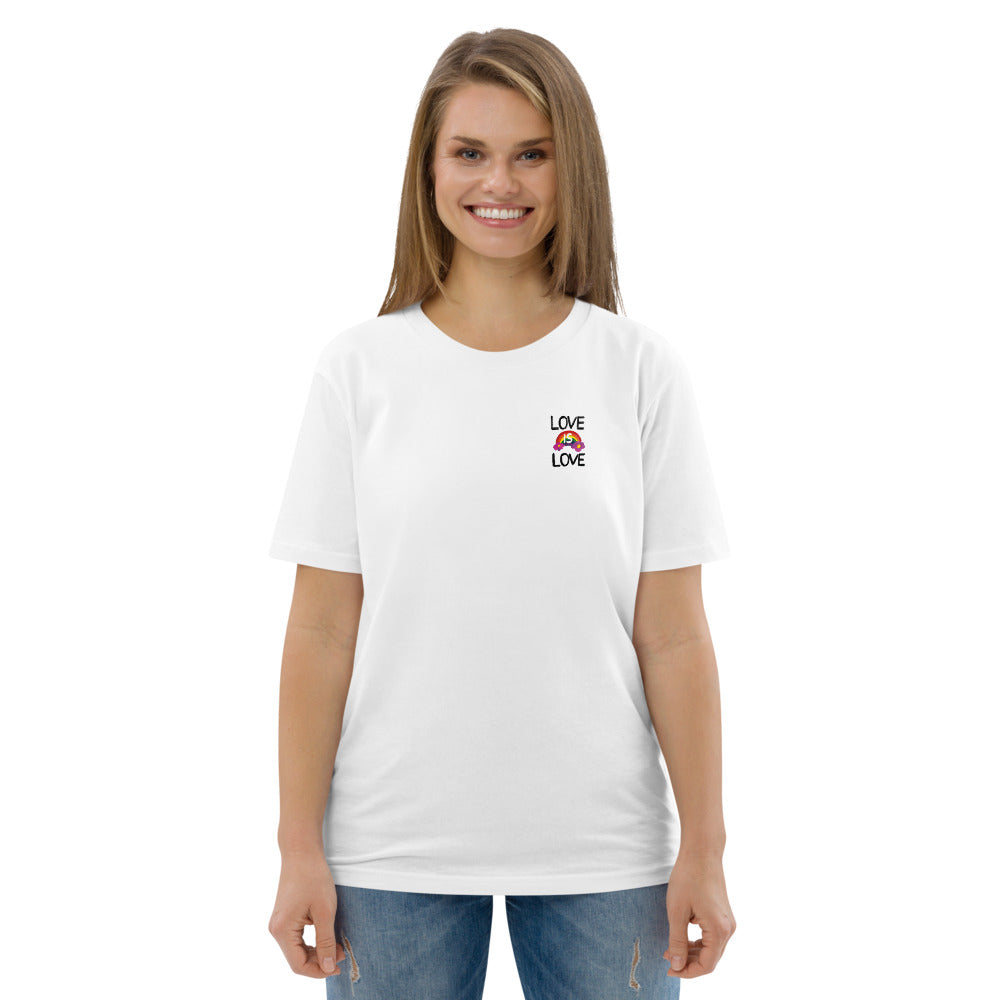 Love is Love Rainbow Unisex Organic Cotton T-shirt